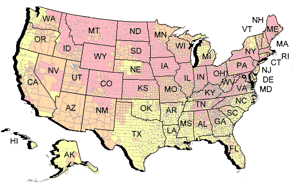 detailed map of usa with states and. il radon Usa states,